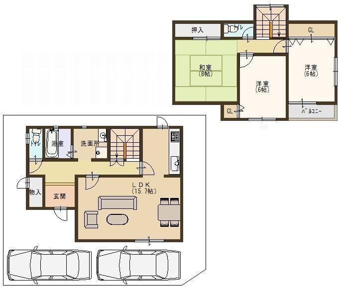 Floor plan. 20,980,000 yen, 3LDK, Land area 109.9 sq m , Spacious floor plan of the building area 96.47 sq m 3LDK ☆ 