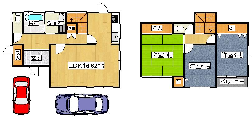 Floor plan. 20,980,000 yen, 3LDK, Land area 150.57 sq m , Building area 96.47 sq m