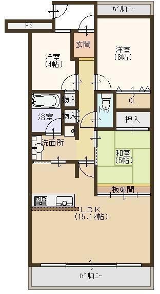 Floor plan. 3LDK, Price 21,800,000 yen, Footprint 71.4 sq m , Is a floor plan of the balcony area 11.08 sq m of spacious living 3LDK ☆
