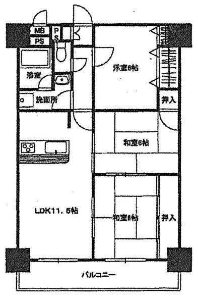 Floor plan. 3LDK, Price 10.8 million yen, Occupied area 69.79 sq m , Balcony area 9.51 sq m