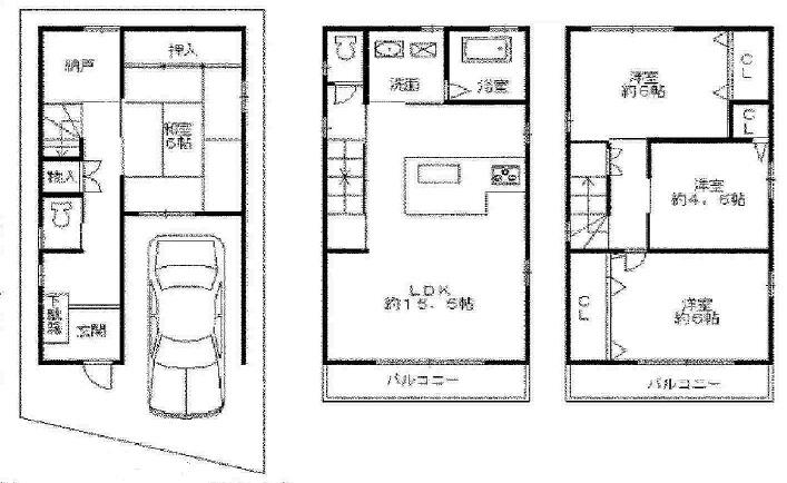 Floor plan. 24,800,000 yen, 4LDK + S (storeroom), Land area 63.09 sq m , Building area 111.78 sq m is 4LDK rare at this location.  It is immediately preview Allowed in been thoroughly reform. 