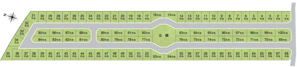 The entire compartment Figure. Spread north to south, Total 100 family of Big community. Town center, Live are arranged in the park to be expand the circle of people in the community (the entire section view)