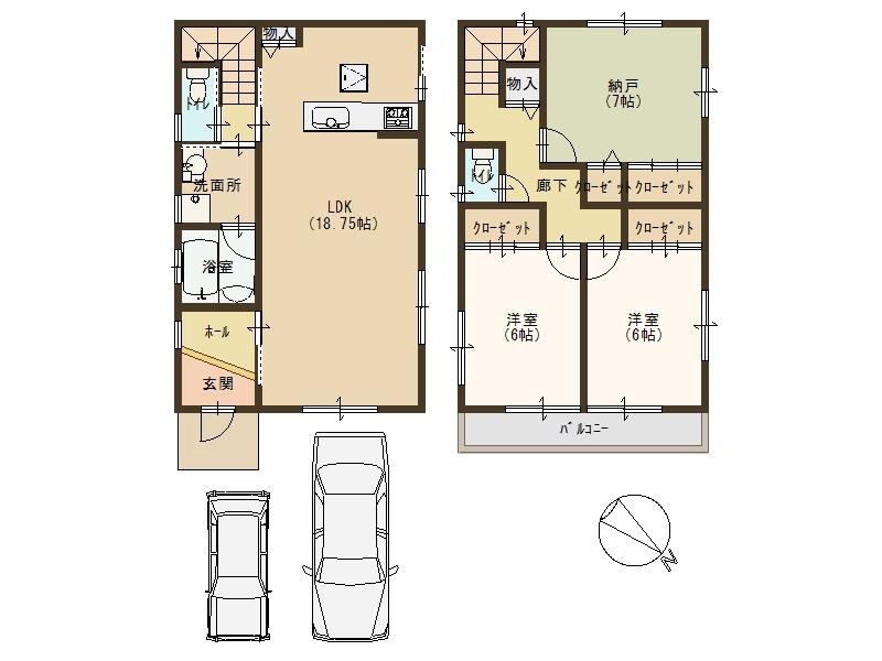 Floor plan. 27,800,000 yen, 3LDK, Land area 96.63 sq m , Building area 94.4 sq m