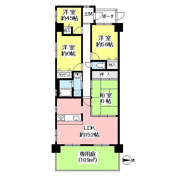 Floor plan. 4LDK, Price 15.8 million yen, Occupied area 82.84 sq m