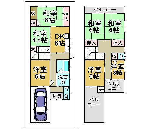 Floor plan. 31,800,000 yen, 7DK, Land area 114.74 sq m , Building area 116.74 sq m
