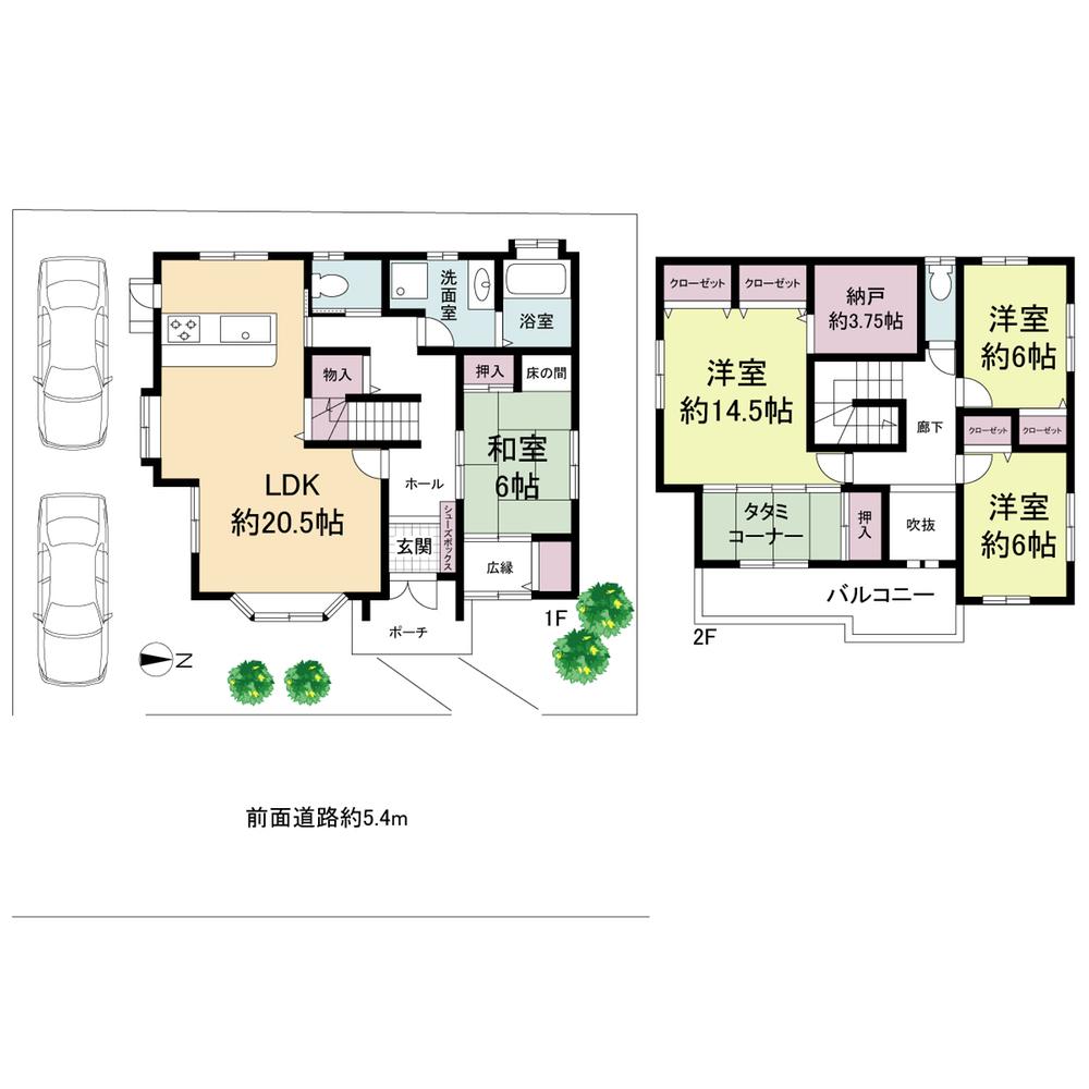 Floor plan. 57,800,000 yen, 4LDK + S (storeroom), Land area 204.1 sq m , Building area 149.04 sq m