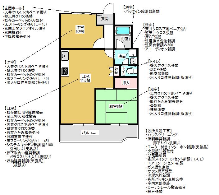 Floor plan. 3DK, Price 9.8 million yen, Occupied area 50.91 sq m , Balcony area 9.13 sq m