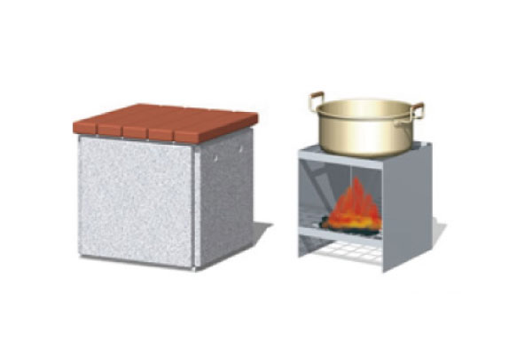 earthquake ・ Disaster-prevention measures.  [Kamado stool] Or sit normally, Stools to become a stepping stone, I can use as a stove in the event of a disaster will help to provide warm food (image illustrations)