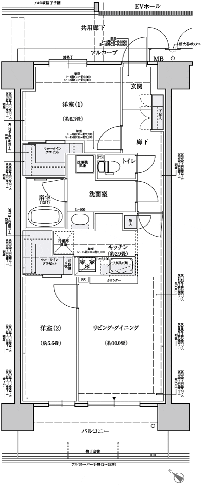 Floor: 2LDK + 2WIC, occupied area: 61.36 sq m, Price: 25,129,911 yen