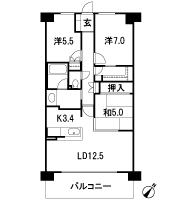 Floor: 3LDK + FC, the area occupied: 76.7 sq m, Price: 29,766,674 yen