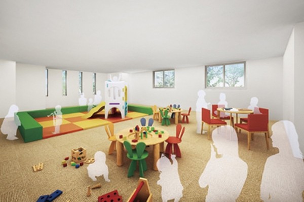 Children's Room, which is freely from playing a child even on rainy days (Rendering)