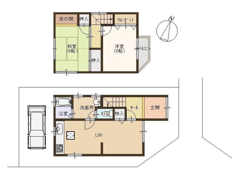Floor plan. 11.3 million yen, 2LDK, Land area 62.46 sq m , Good is the house of the building area 59.13 sq m usability. 