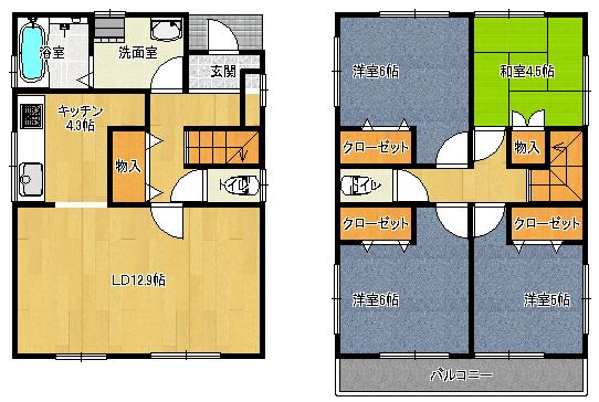 Floor plan. 29,800,000 yen, 4LDK, Land area 110.18 sq m , Building area 95.22 sq m
