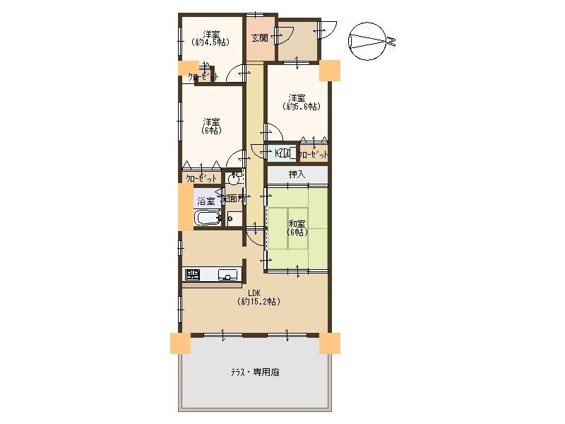 Floor plan. 4LDK, Price 15.8 million yen, Is the exclusive area of ​​82.84 sq m private garden with property