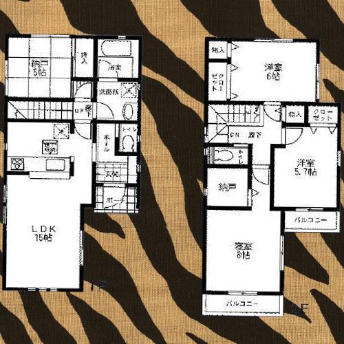 Floor plan. 25,800,000 yen, 4LDK, Land area 90.11 sq m , Building area 96.39 sq m plan example