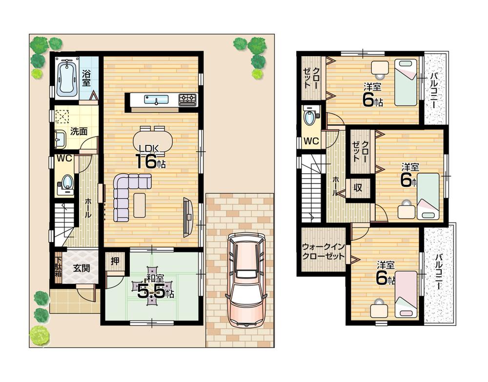 Floor plan. (No. 2 locations), Price 31,800,000 yen, 4LDK+S, Land area 106.33 sq m , Building area 95.58 sq m