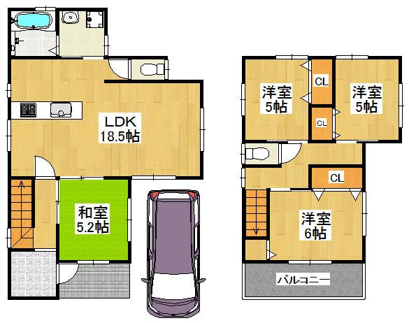 Floor plan. 37,800,000 yen, 4LDK, Land area 92.02 sq m , Building area 91.32 sq m