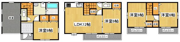 Floor plan. 24,800,000 yen, 4LDK, Land area 66.08 sq m , Building area 102.06 sq m every day is the beginning of the lively and smile full of life