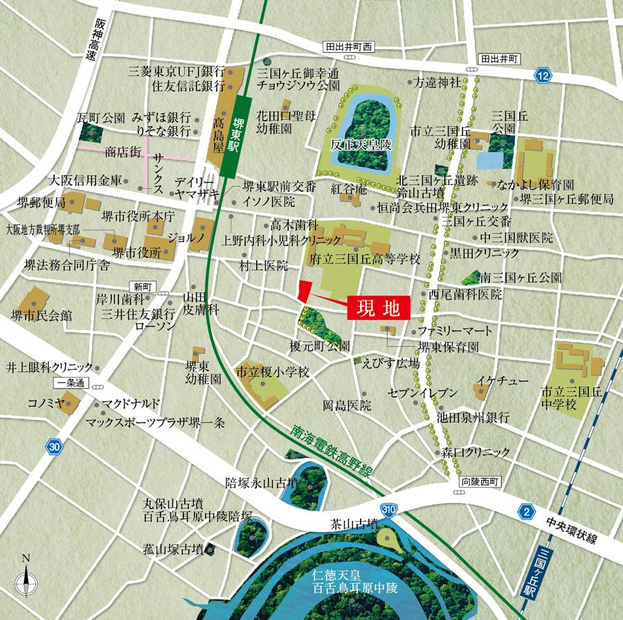 Local guide map. First-class cleaning exclusive residential for the region, There are no tall buildings in the surrounding area, It spreads calm residential area.