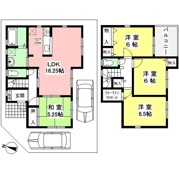 Floor plan. 32,800,000 yen, 4LDK, Land area 107.76 sq m , Building area 94.77 sq m