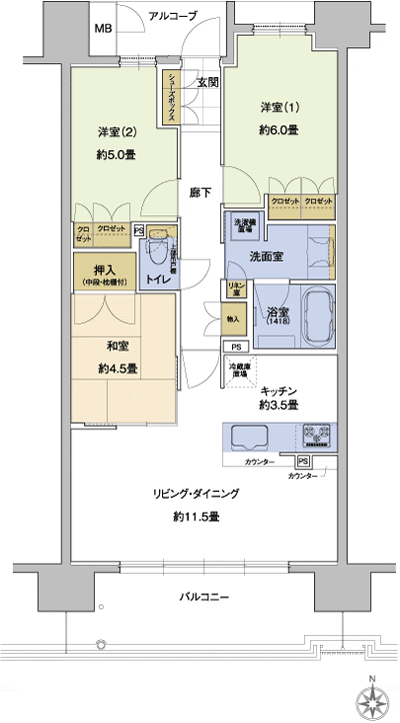 Floor: 3LDK, occupied area: 68.87 sq m, Price: TBD