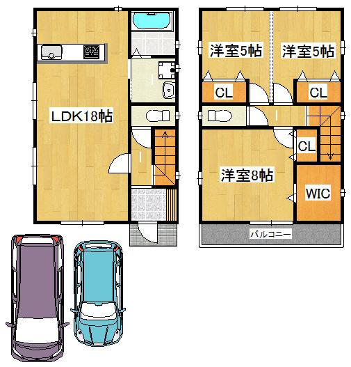 Floor plan. 26.5 million yen, 3LDK, Land area 250.56 sq m , Building area 89.43 sq m
