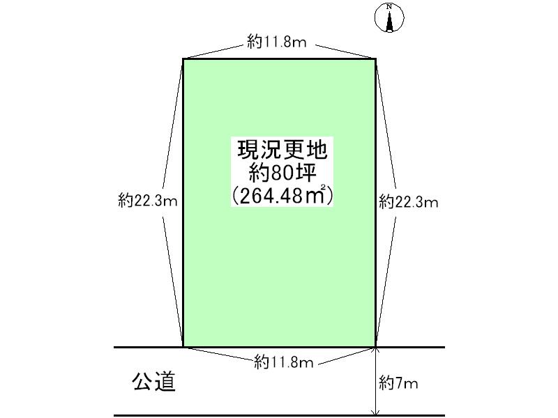 Compartment figure. Land price 49,800,000 yen, Land area 264.48 sq m