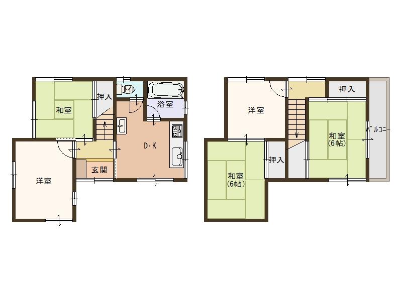 Floor plan. 11 million yen, 5DK, Land area 57.91 sq m , It is a building area of ​​69.66 sq m living easy home
