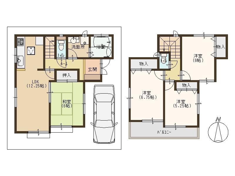 Floor plan. (C No. land), Price 22,800,000 yen, 4LDK, Land area 82.91 sq m , Building area 88.6 sq m