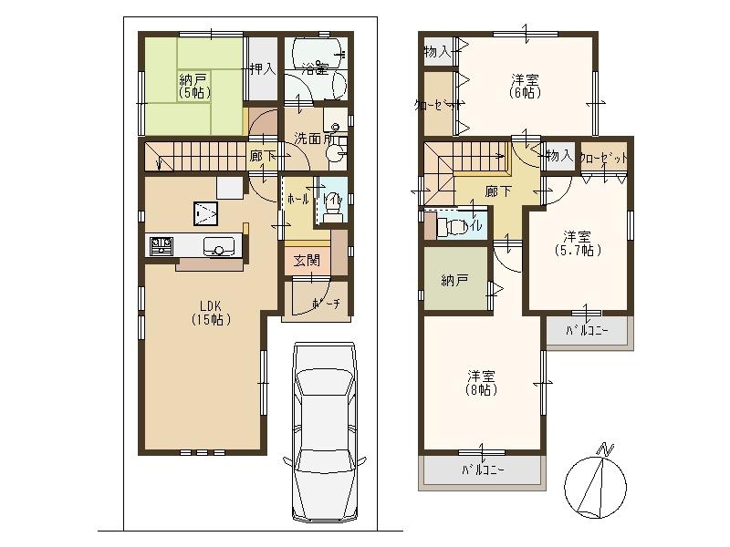 Floor plan. 25,800,000 yen, 4LDK, Land area 90.11 sq m , It is a building area of ​​90.11 sq m living easy home
