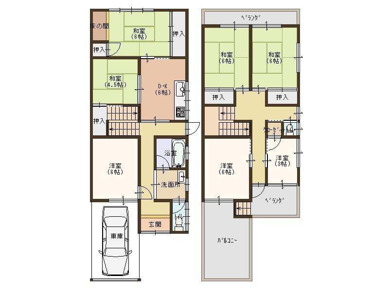 Floor plan. 31,800,000 yen, 7DK, Land area 114.77 sq m , Many how to use freely the number of building area 116.74 sq m room