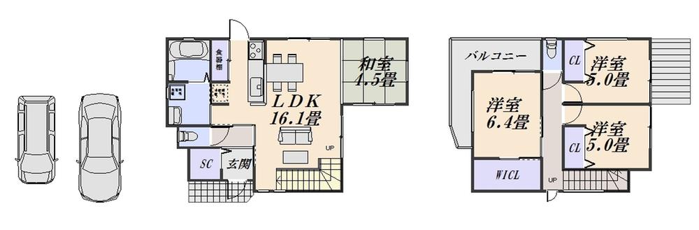Floor plan. 28.8 million yen, 4LDK, Land area 119 sq m , Building area 92.56 sq m our reference plan