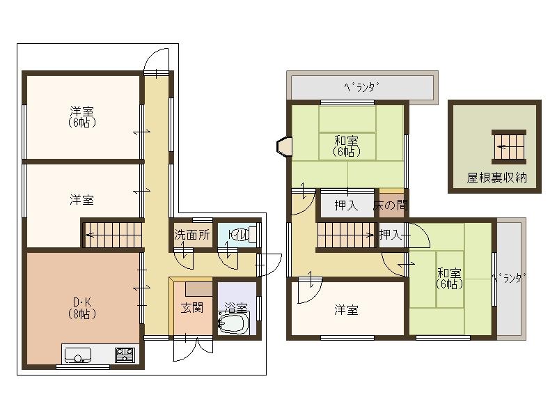 Floor plan. 11.5 million yen, 5DK, Land area 20.42 sq m , It is a building area of ​​85.77 sq m living easy home. 