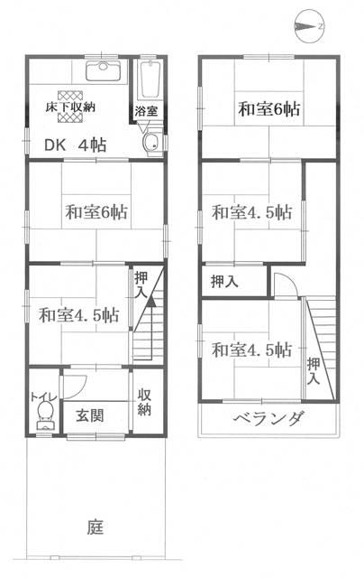 Floor plan. 7.8 million yen, 5DK, Land area 66.11 sq m , Building area 56.92 sq m