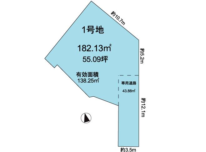 Compartment figure. Land price 37 million yen, Land area 182.13 sq m