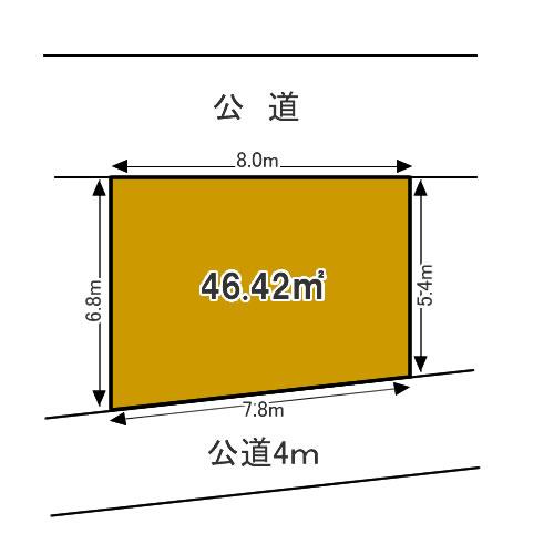 Compartment figure. Land price 8.4 million yen, Land area 45 sq m