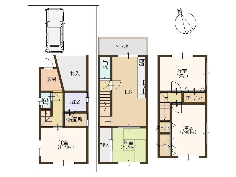 Floor plan. 16.3 million yen, 4LDK, Land area 51.08 sq m , It is a building area of ​​84.24 sq m living easy home. 