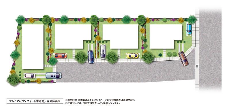 The entire compartment Figure. Site area 34 square meters of room ~ 36 square meters. Give to 4 family, Life with a garden feel the transitory of colorful four seasons. (Compartment view image illustrations)