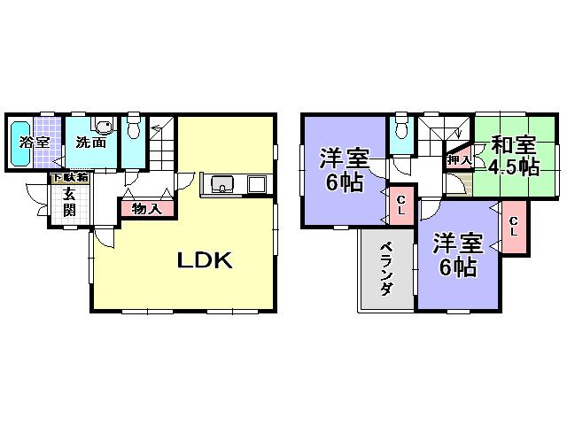 Floor plan. 16.8 million yen, 3LDK, Land area 114 sq m , Building area 83.43 sq m