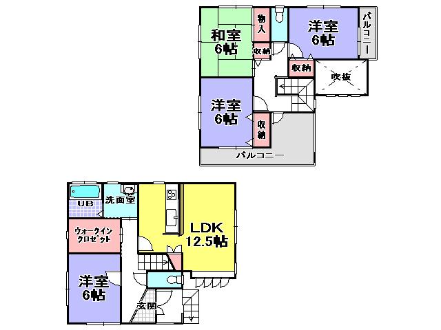 Floor plan. 17.8 million yen, 4LDK, Land area 99.96 sq m , Building area 98.12 sq m
