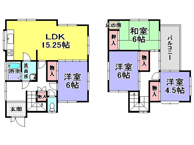 Floor plan. 13.8 million yen, 4LDK, Land area 100.82 sq m , Building area 95.17 sq m