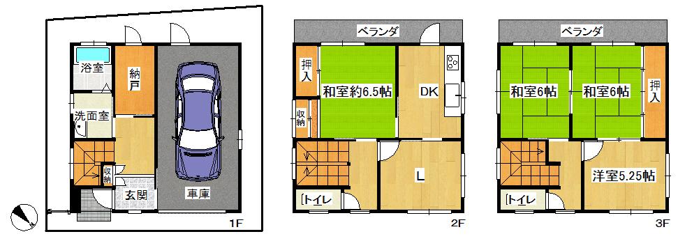 Floor plan. 8.8 million yen, 4LDK + S (storeroom), Land area 65.77 sq m , Building area 116.72 sq m
