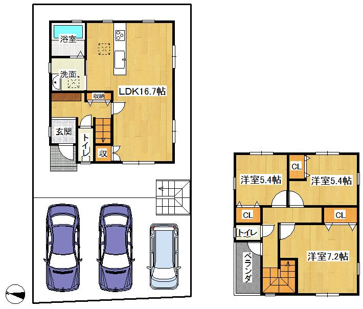 Floor plan. 22,800,000 yen, 3LDK, Land area 148.38 sq m , Building area 92.25 sq m
