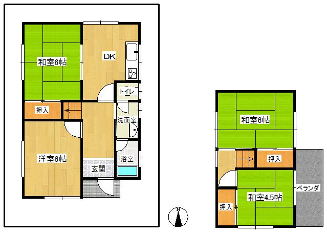 Floor plan. 4.9 million yen, 4DK, Land area 75.24 sq m , Building area 65.29 sq m