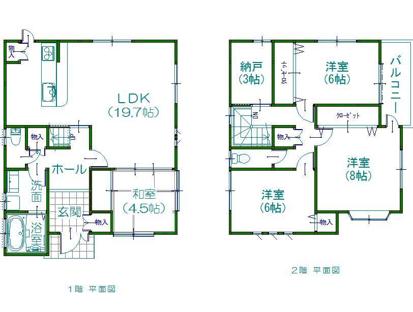 Floor plan. (No. 3 locations), Price 28.6 million yen, 4LDK+S, Land area 164.71 sq m , Building area 115.09 sq m