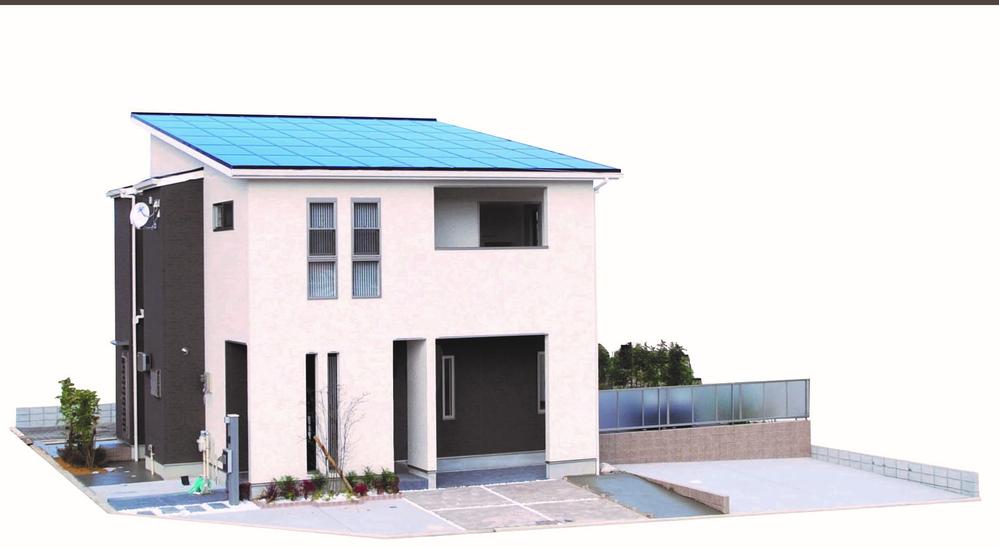 Local appearance photo. Model house of solar power 10Kw equipped.