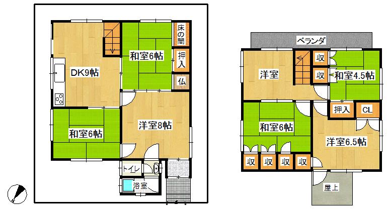 Floor plan. 5.8 million yen, 7DK, Land area 99.04 sq m , Building area 110.47 sq m