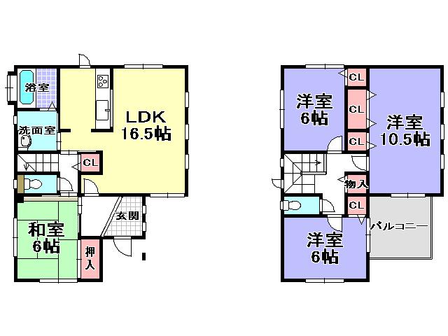 Floor plan. 19,800,000 yen, 4LDK, Land area 132.98 sq m , Building area 106.82 sq m
