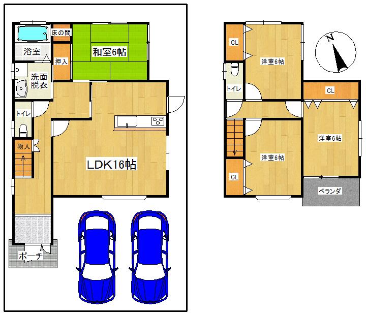 Floor plan. 19,800,000 yen, 4LDK, Land area 132.25 sq m , Building area 102.68 sq m