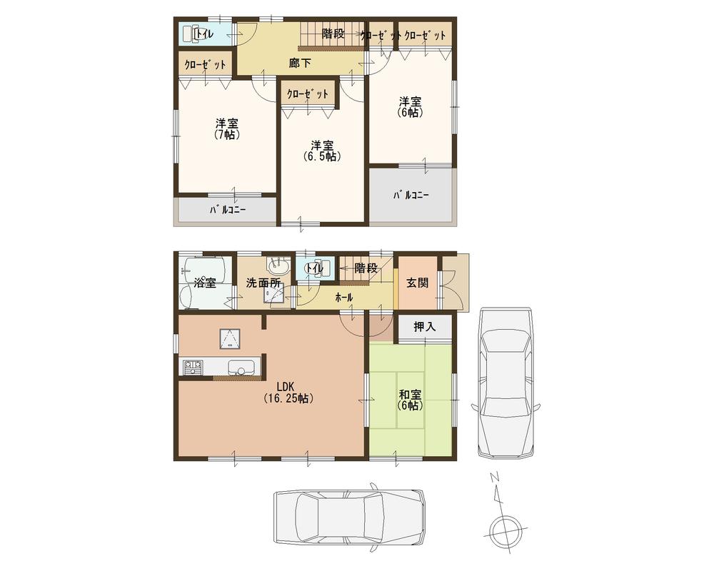Floor plan. (No. 2 locations), Price 22,800,000 yen, 4LDK, Land area 126.31 sq m , Building area 99.22 sq m